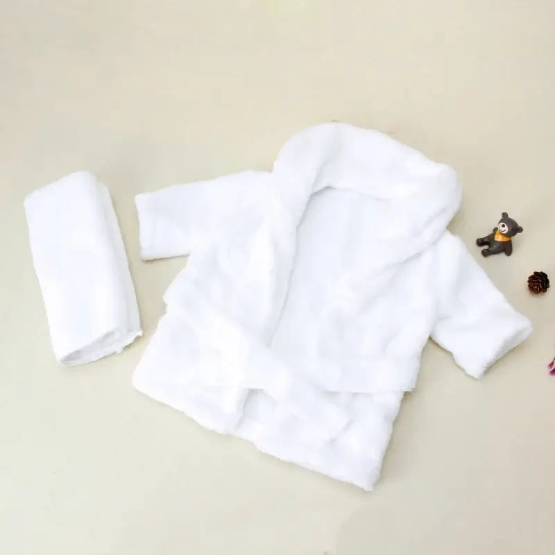 Set "Baby Shooting" accappatoio e turbante per neonatI - da 0-6 mesi