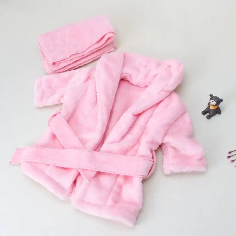 Set "Baby Shooting" accappatoio e turbante per neonatI - da 0-6 mesi
