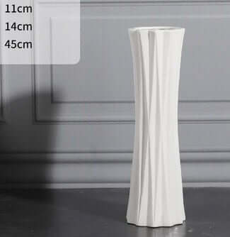 Vaso Geometrico "Futuristic Resort" - in ceramica bianca e cromata