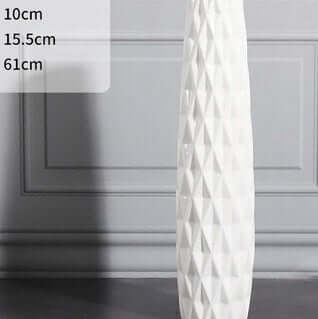 Vaso Geometrico "Futuristic Resort" - in ceramica bianca e cromata