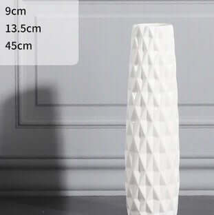 Vaso Geometrico "Futuristic Resort" - in ceramica bianca e cromata