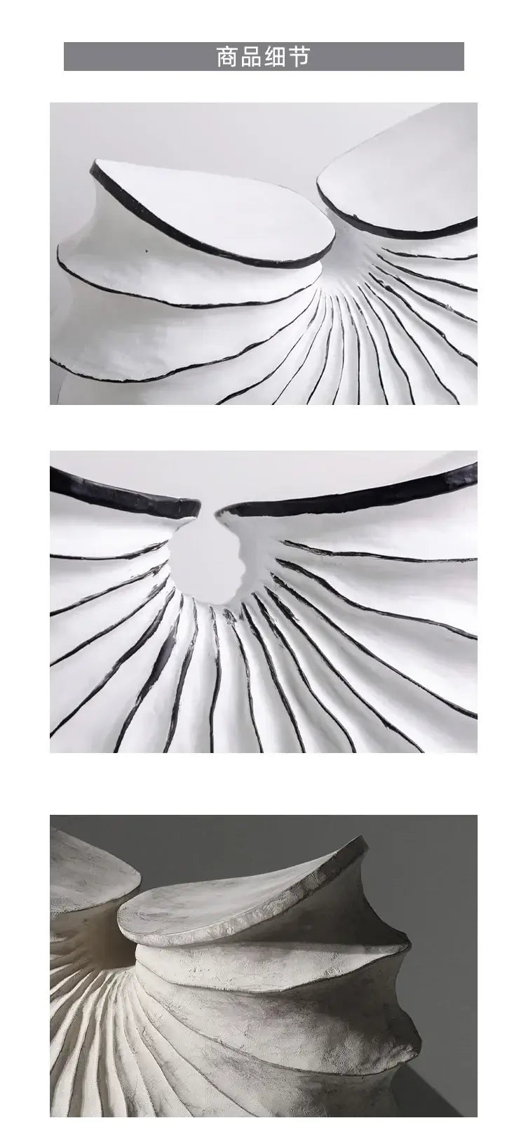 Scultura Luxury "Conchiglia St. Tropez" - in Resina Acrilica su base acrilica in Stile Nordico.