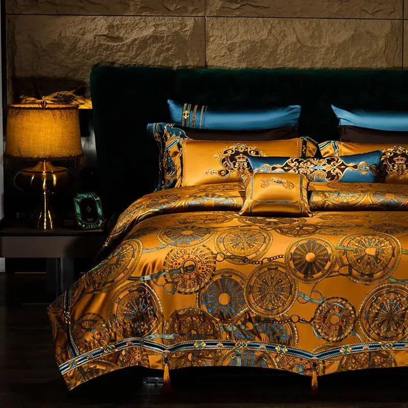 Set Biancheria da Letto "Exotic Safari" - in Saten stampato con Reactive Printing e Tecnologia Colore in stile Jacquard
