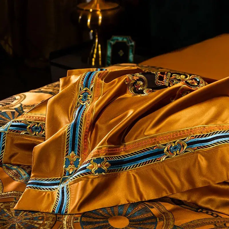 Set Biancheria da Letto "Exotic Safari" - in Saten stampato con Reactive Printing e Tecnologia Colore in stile Jacquard