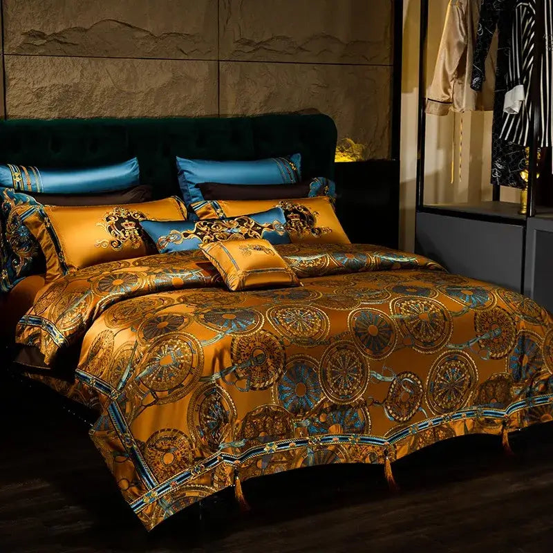 Set Biancheria da Letto "Exotic Safari" - in Saten stampato con Reactive Printing e Tecnologia Colore in stile Jacquard