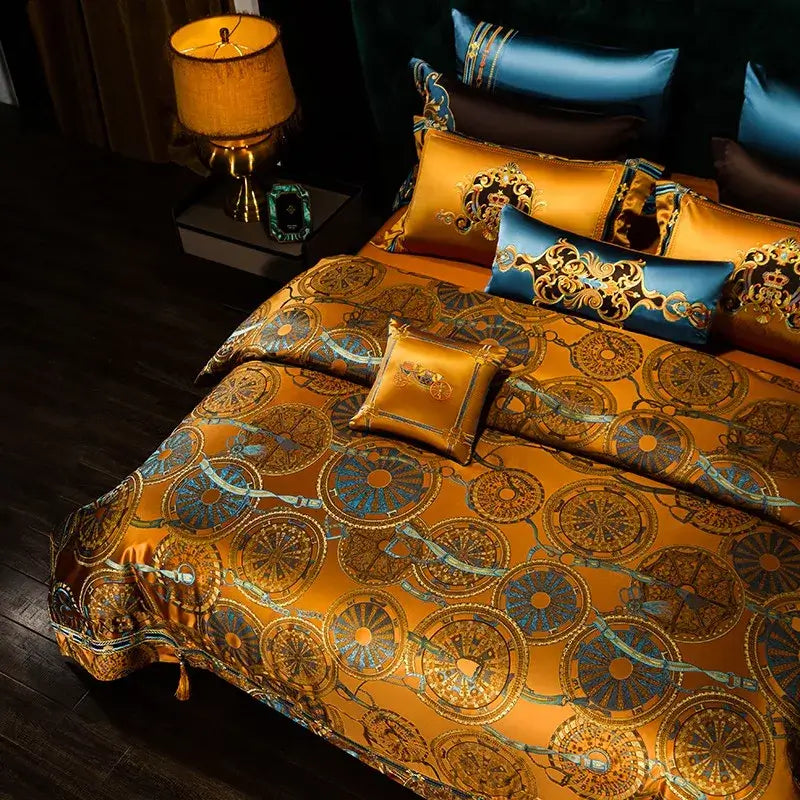 Set Biancheria da Letto "Exotic Safari" - in Saten stampato con Reactive Printing e Tecnologia Colore in stile Jacquard