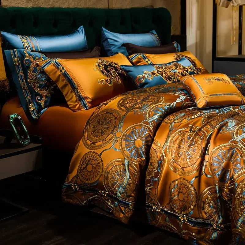 Set Biancheria da Letto "Exotic Safari" - in Saten stampato con Reactive Printing e Tecnologia Colore in stile Jacquard