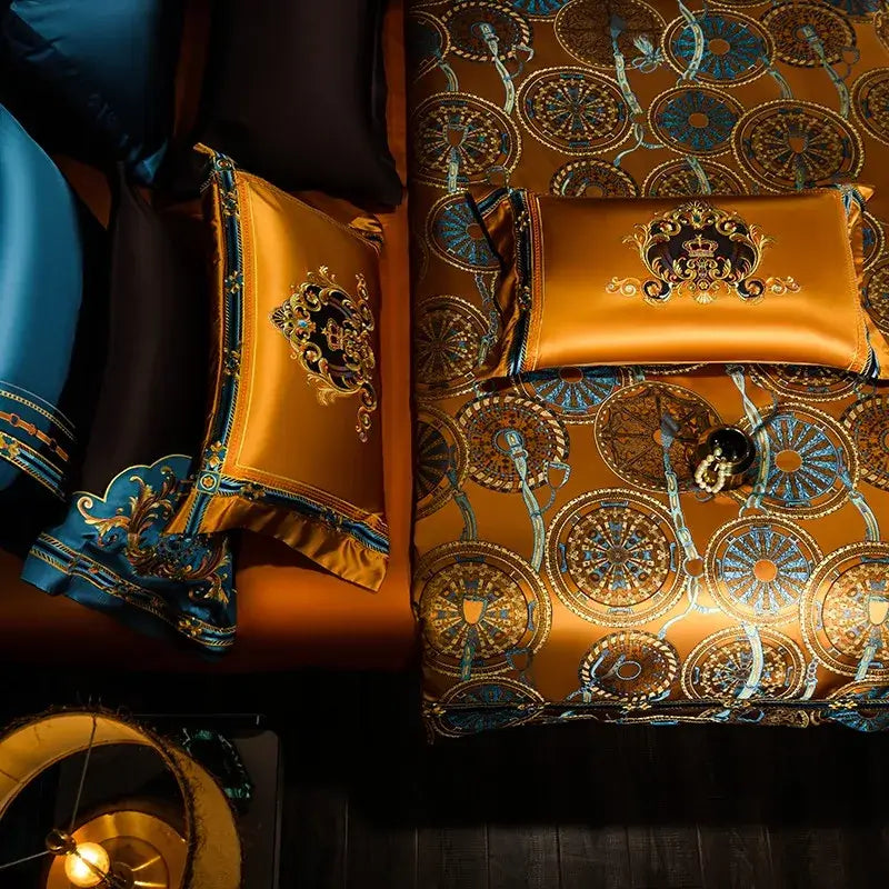 Set Biancheria da Letto "Exotic Safari" - in Saten stampato con Reactive Printing e Tecnologia Colore in stile Jacquard
