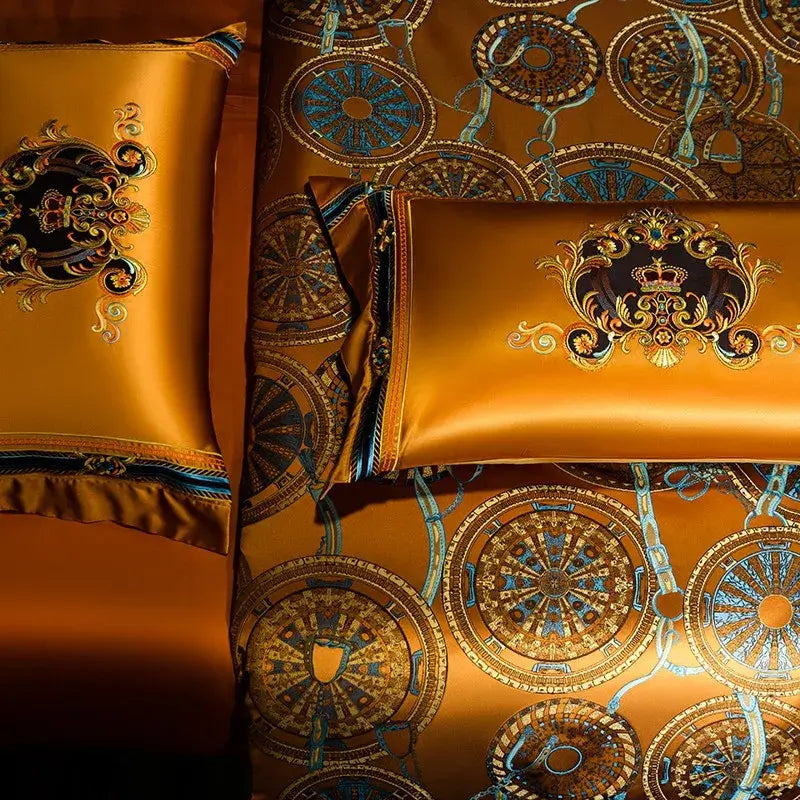 Set Biancheria da Letto "Exotic Safari" - in Saten stampato con Reactive Printing e Tecnologia Colore in stile Jacquard