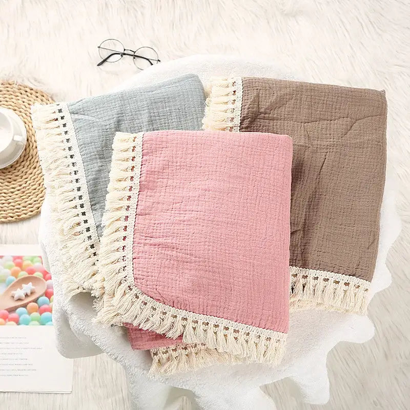 Coperta Estiva "Cotton Summer Teddy" - per neonati da 0-6 mesi in cotone di mossola naturale