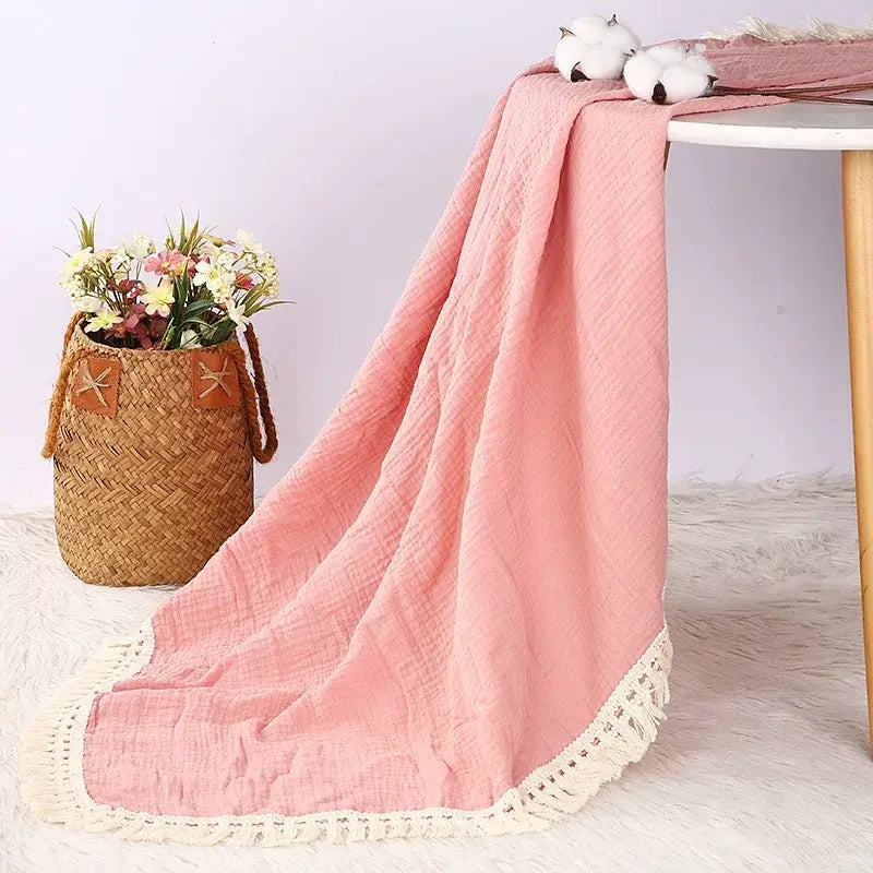 Coperta Estiva "Cotton Summer Teddy" - per neonati da 0-6 mesi in cotone di mossola naturale