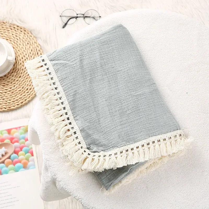 Coperta Estiva "Cotton Summer Teddy" - per neonati da 0-6 mesi in cotone di mossola naturale
