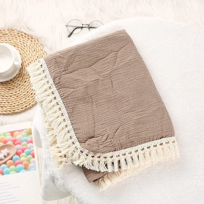 Coperta Estiva "Cotton Summer Teddy" - per neonati da 0-6 mesi in cotone di mossola naturale