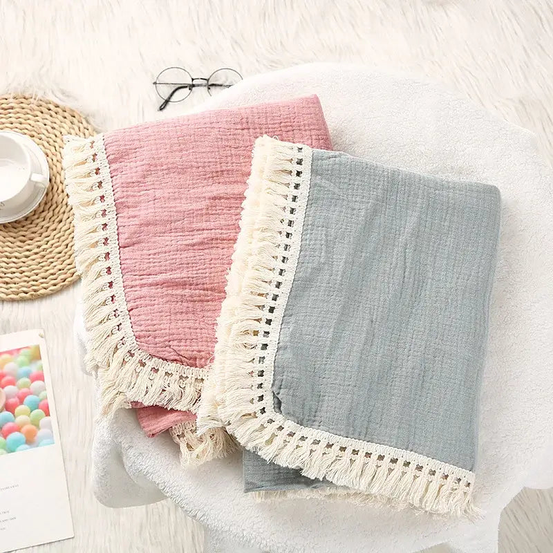 Coperta Estiva "Cotton Summer Teddy" - per neonati da 0-6 mesi in cotone di mossola naturale