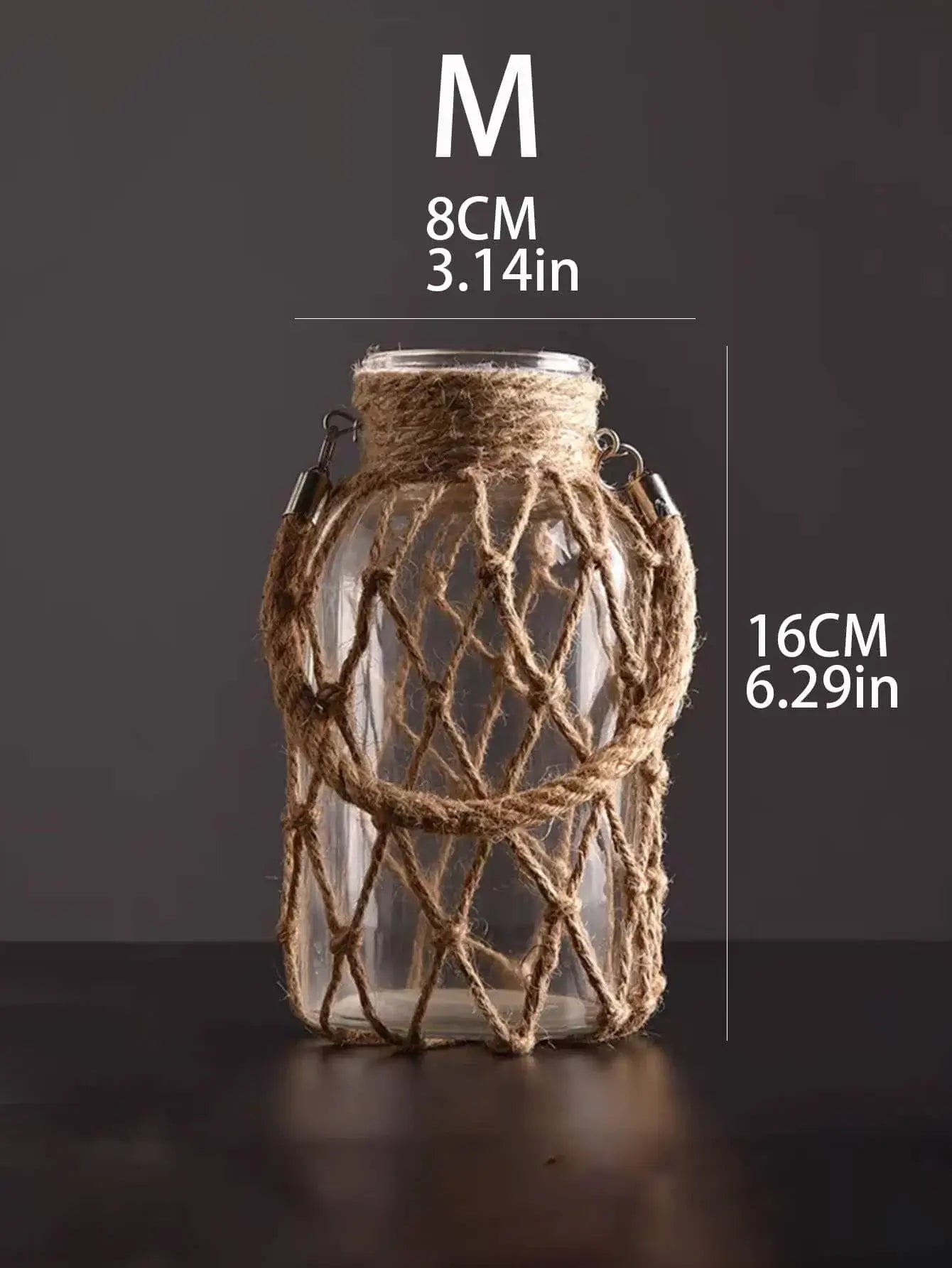 Vaso di Vetro "Intrecciato Safari" - in vetro soffiato e corda decorativa intrecciata. Ti porterà le sensazioni del mare e del selvaggio!