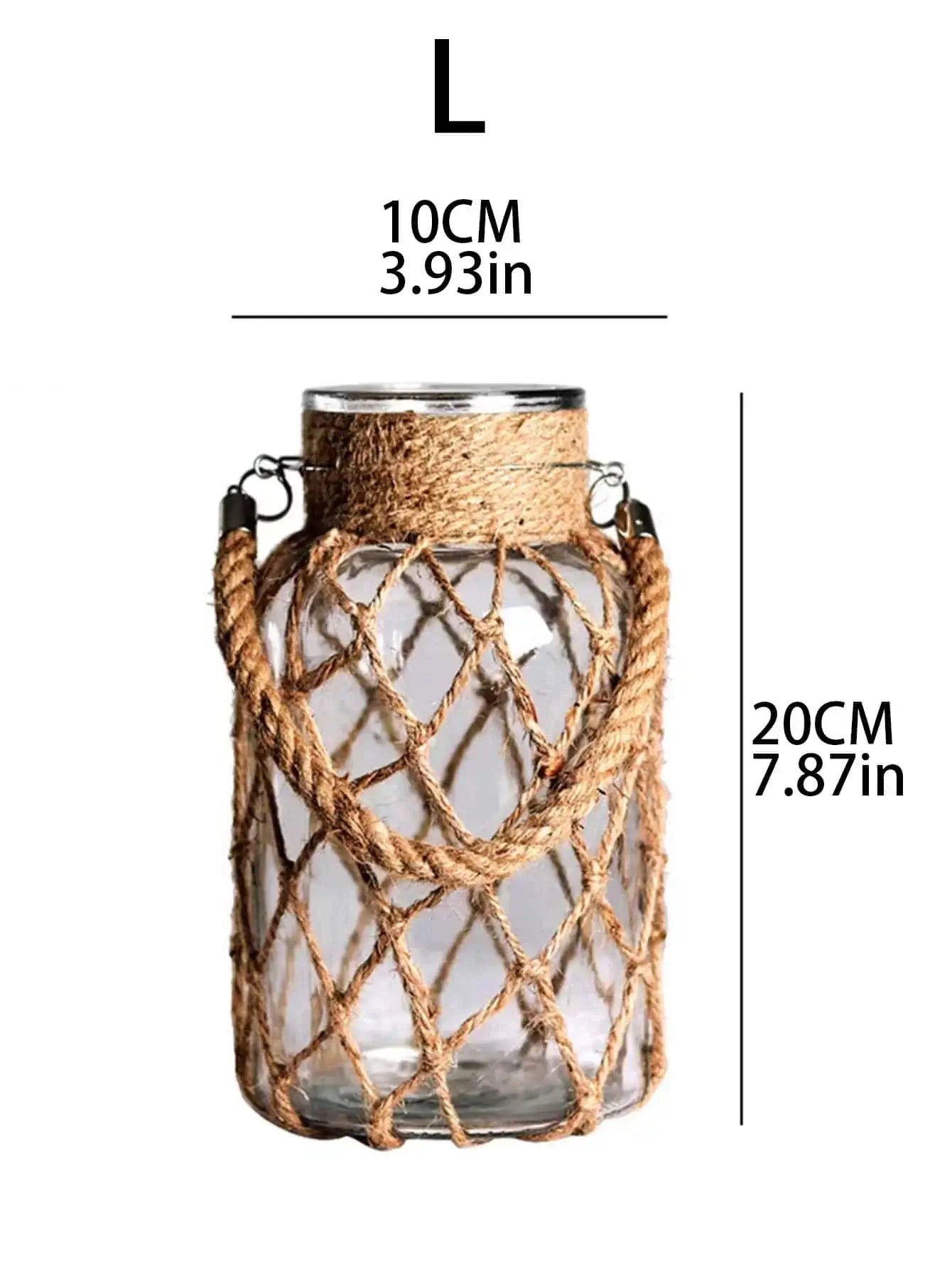 Vaso di Vetro "Intrecciato Safari" - in vetro soffiato e corda decorativa intrecciata. Ti porterà le sensazioni del mare e del selvaggio!