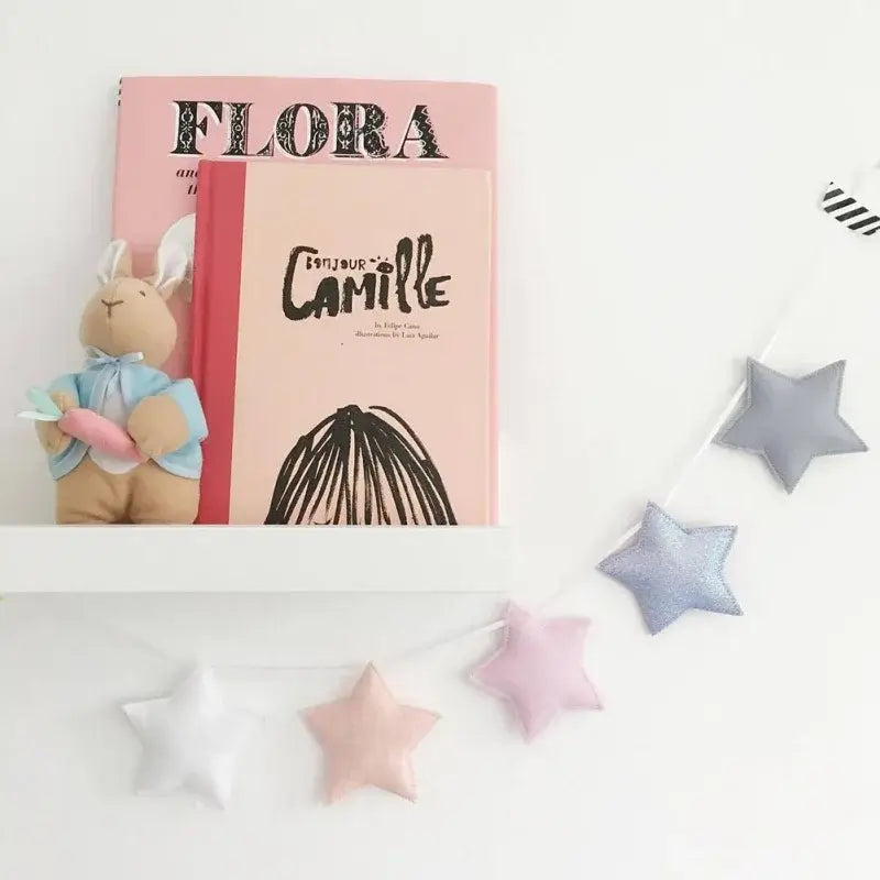 Ghirlanda "Nordica Stella" in Feltro imbottito - decorazione per culle e camerette
