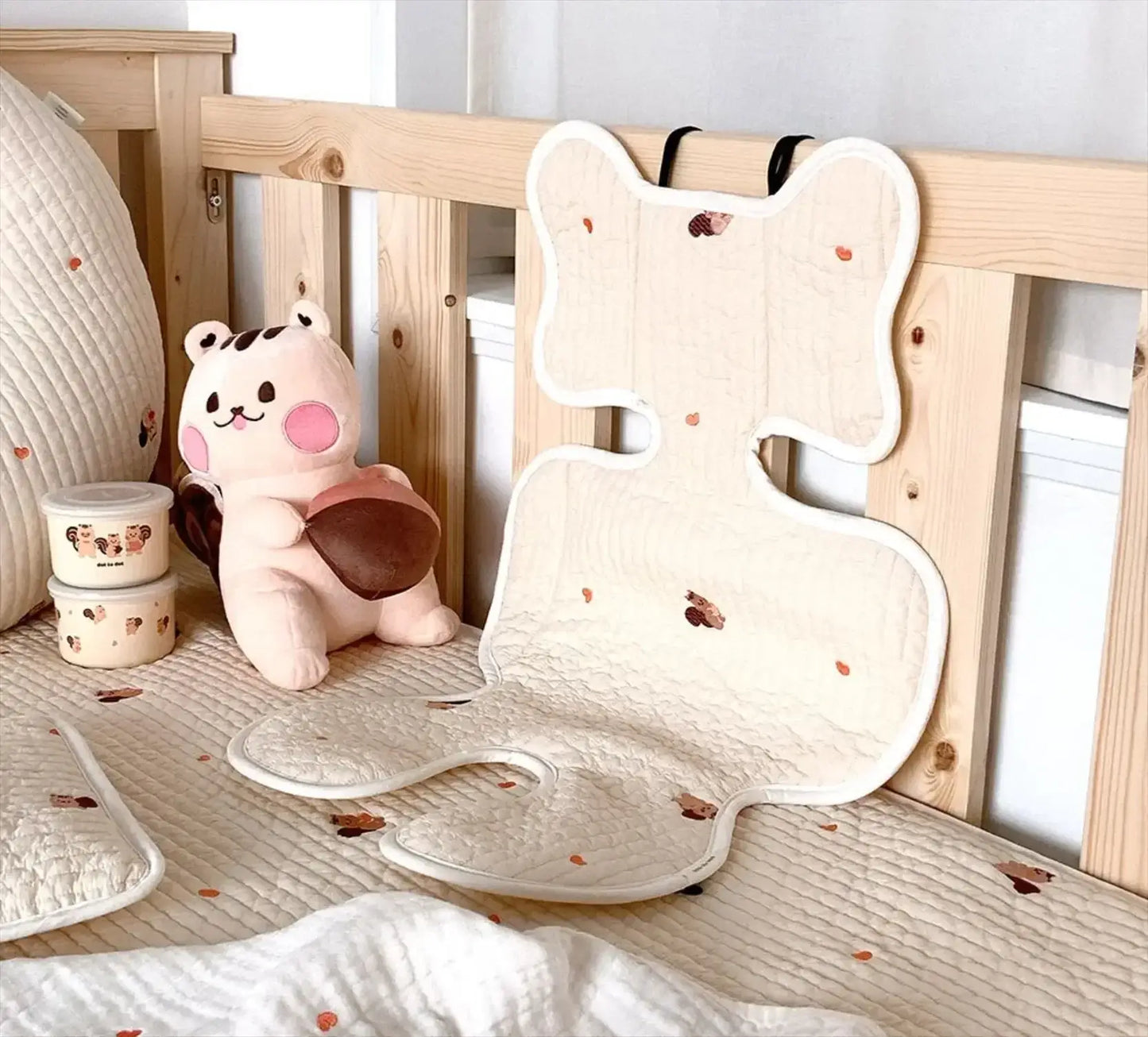 Fodera Traspirante "Teddi Ricami Summer" per passeggino - in cotone naturale traspirante perfetto per l'Estate