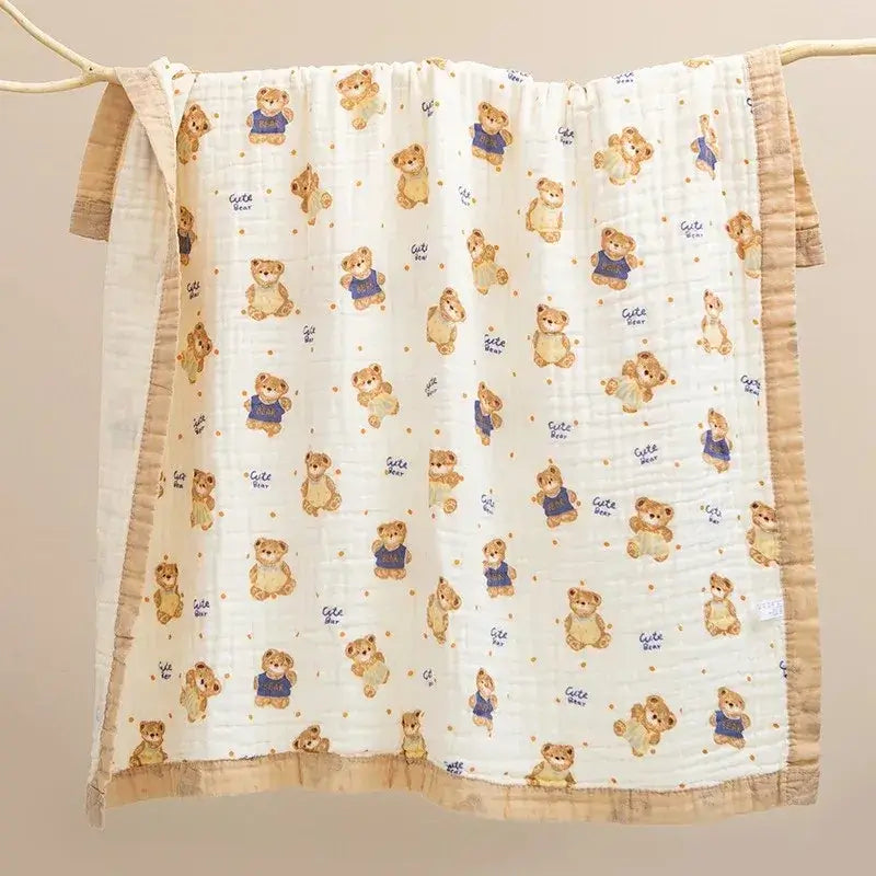 Asciugamano "Cotton Teddy Bear"- per neonati in cotone naturale 100% a sei strati