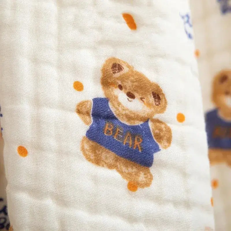 Asciugamano "Cotton Teddy Bear"- per neonati in cotone naturale 100% a sei strati