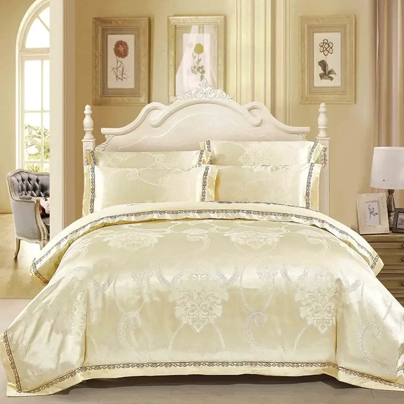 Set Biancheria da Letto "Jacquard Resort" - in seta di raso stile jackard.