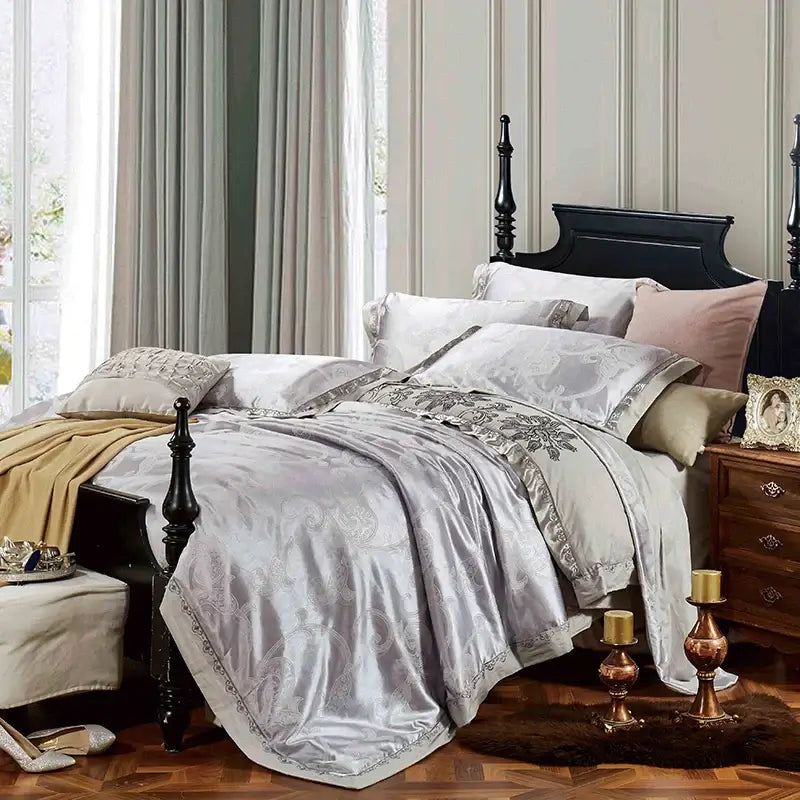 Set Biancheria da Letto "Jacquard Resort" - in seta di raso stile jackard.