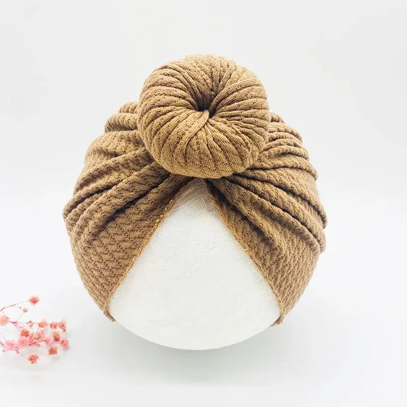 Turbante e Fascetta per neonato "Nodo Boho" - per neonato da 0-6 mesi in cotone elastico