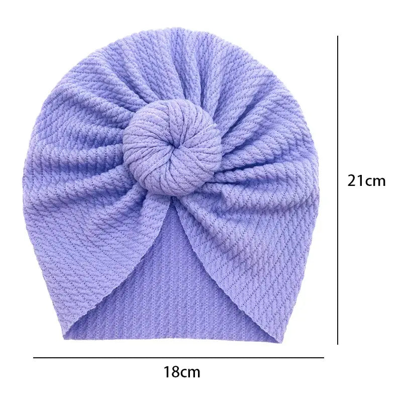 Turbante e Fascetta per neonato "Nodo Boho" - per neonato da 0-6 mesi in cotone elastico