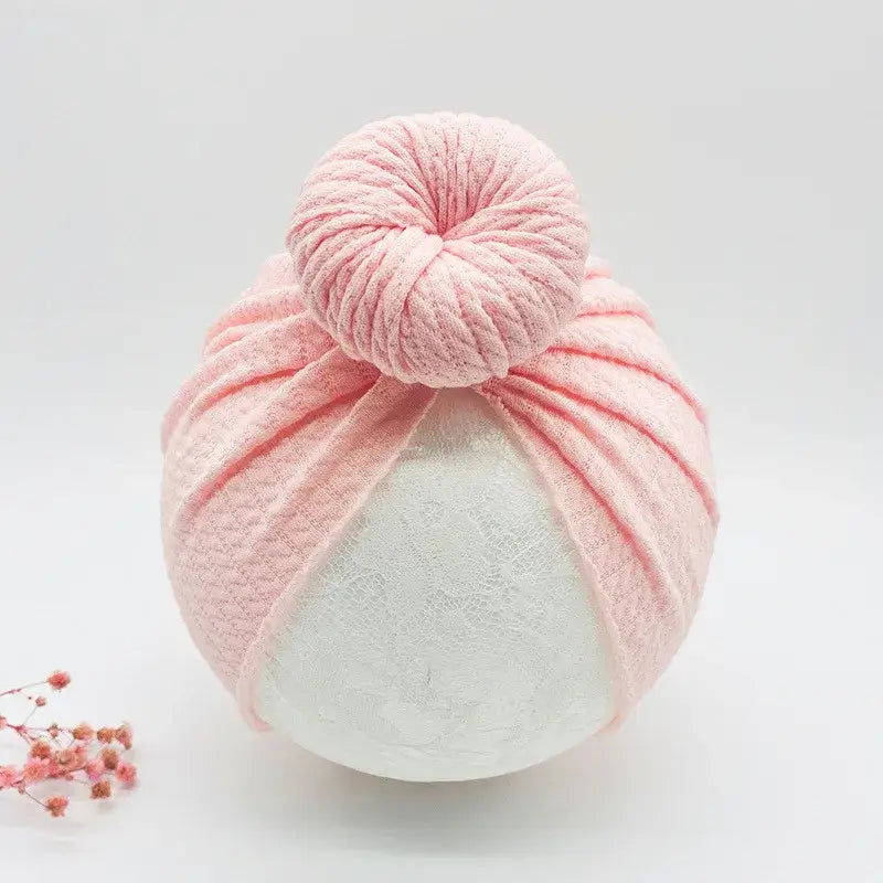 Turbante e Fascetta per neonato "Nodo Boho" - per neonato da 0-6 mesi in cotone elastico