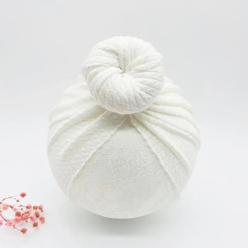 Turbante e Fascetta per neonato "Nodo Boho" - per neonato da 0-6 mesi in cotone elastico