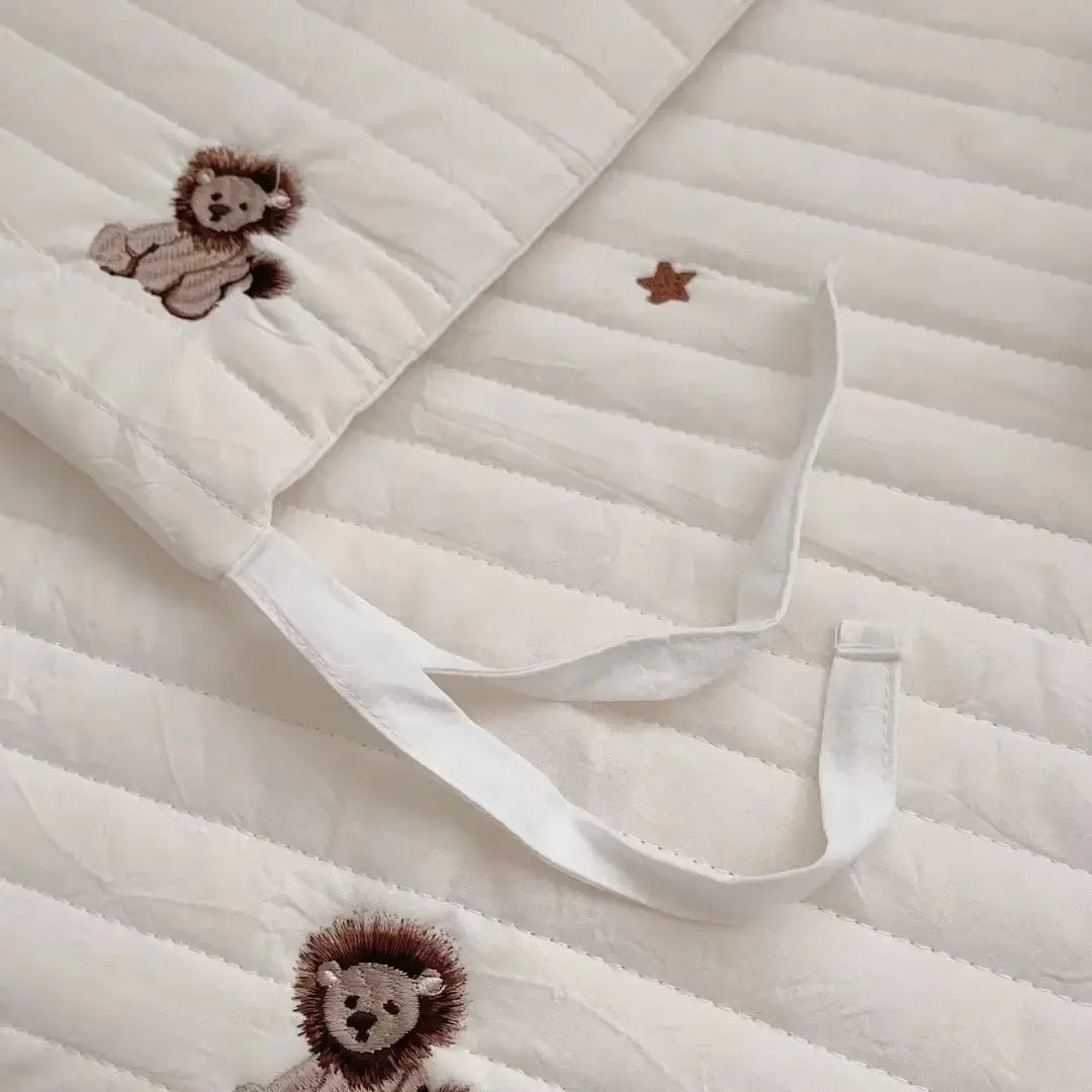 Set Cuscino Antiurto "Teddy Ricami" per culla - 4 pezzi 30x120 cm