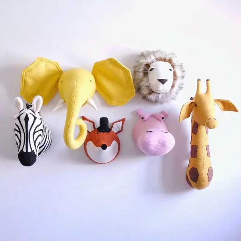 Testa di Animale Peluche "Savana Trofeo" in Feltro imbottito
