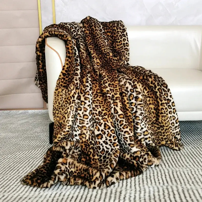 Coperta in Pelliccia sintetica "Leopardato Resort" - pelliccia sintetica di Fascia Alta