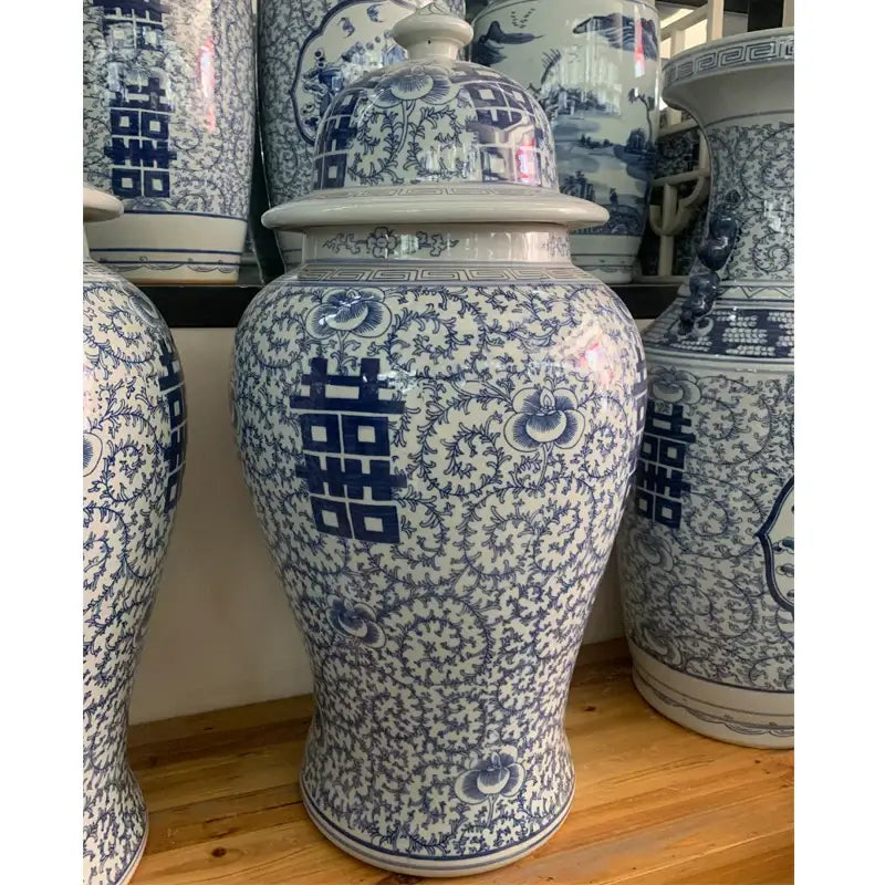 Blu Vaso Ampolla "Cina Resort" - Vaso di Porcellana Tradizionale Blu Cinese - l'Oriente arriva direttamente a casa sua al massimo della sua eleganza senza tempo.