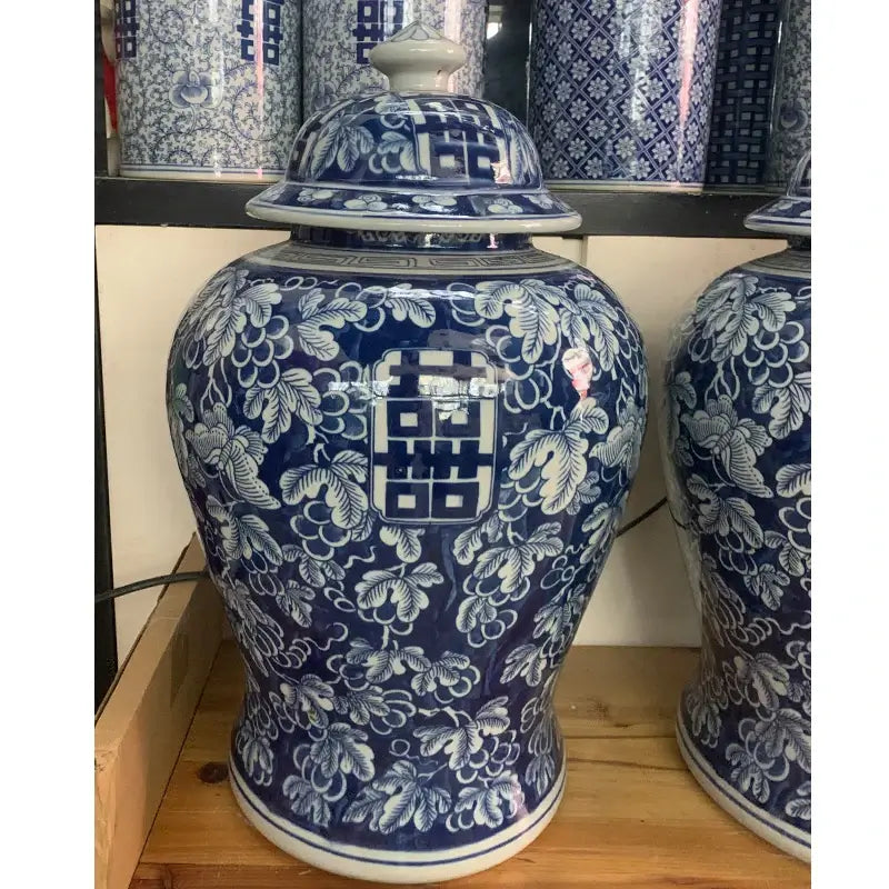 Blu Vaso Ampolla "Cina Resort" - Vaso di Porcellana Tradizionale Blu Cinese - l'Oriente arriva direttamente a casa sua al massimo della sua eleganza senza tempo.