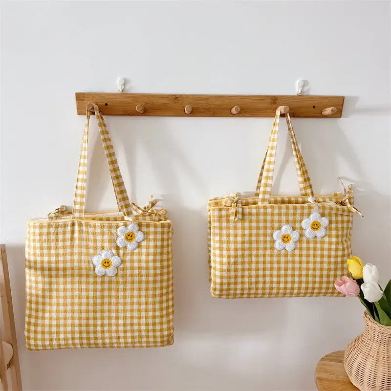 Materasso-Borsa Portatile "Cute Teddy Furry" per Culla e Lettino - in cotone naturale
