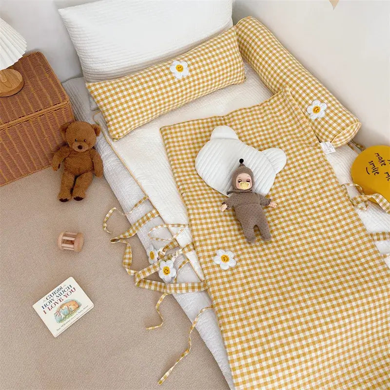 Materasso-Borsa Portatile "Cute Teddy Furry" per Culla e Lettino - in cotone naturale