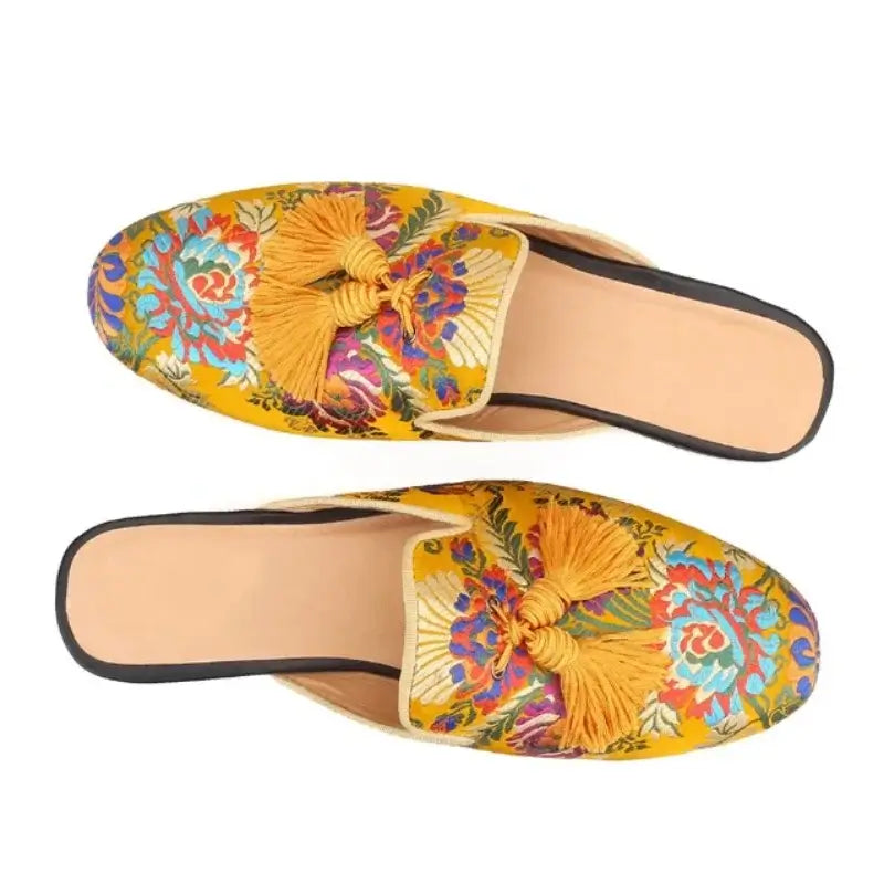 Pantofole in Broccato "Exotic Resort" - Unisex in Broccato Stampato e colori Vivaci.