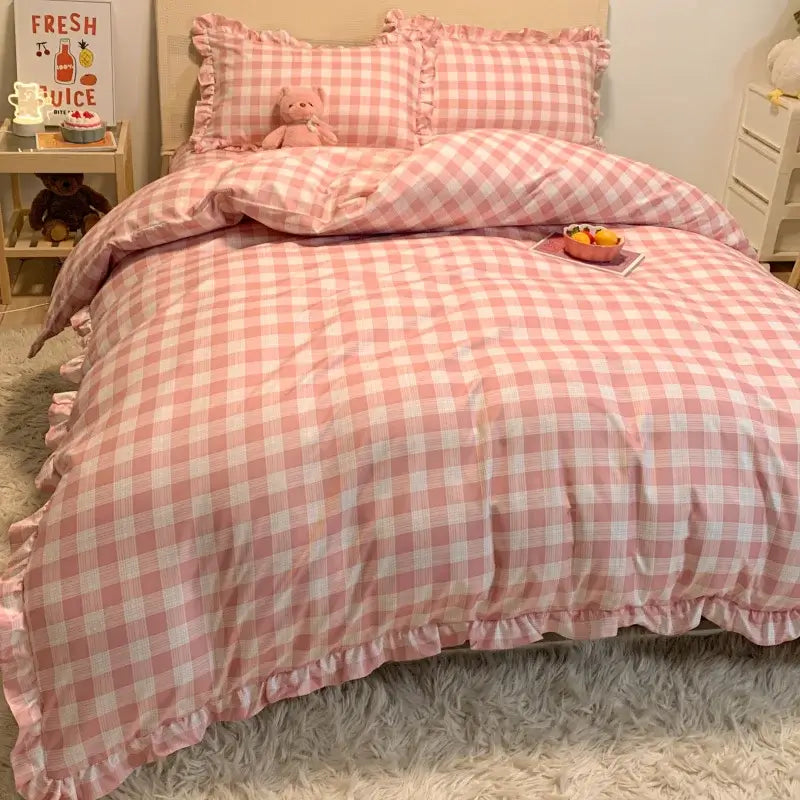 Set Biancheria da Letto "Principessa Quadretti" - Fai sentire la tua piccola sognatrice in un Castello Fatato!