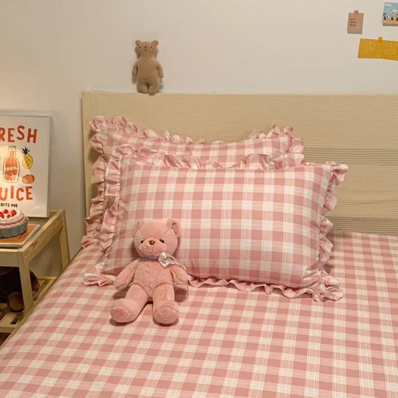 Set Biancheria da Letto "Principessa Quadretti" - Fai sentire la tua piccola sognatrice in un Castello Fatato!
