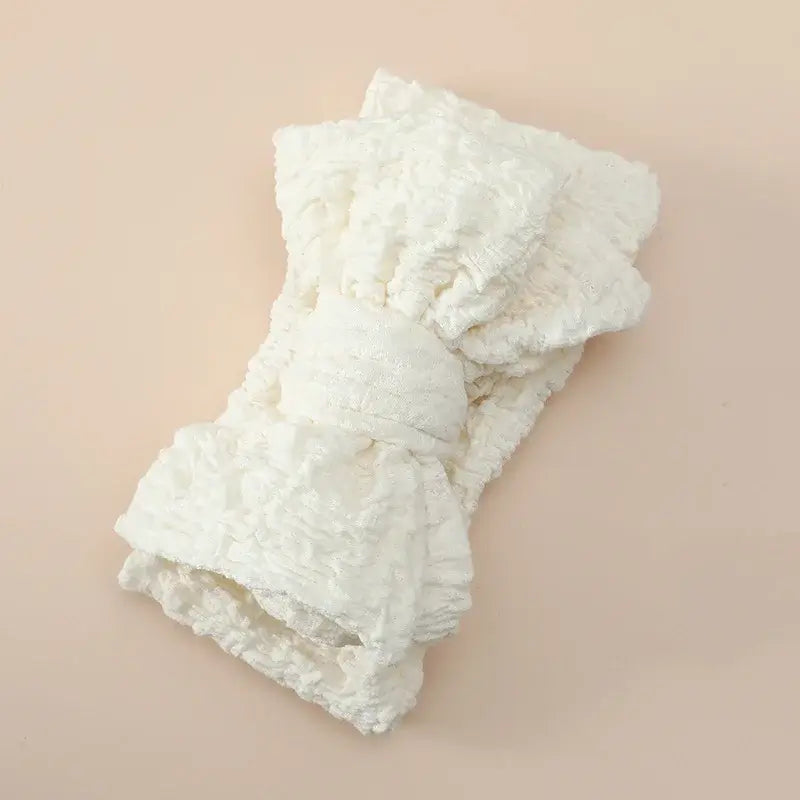 Fascetta per capelli "Baby Bow" - in cotone elastico per neonato da 0-6 mesi
