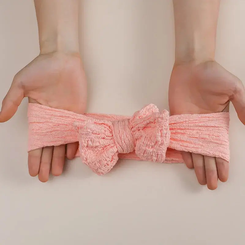 Fascetta per capelli "Baby Bow" - in cotone elastico per neonato da 0-6 mesi