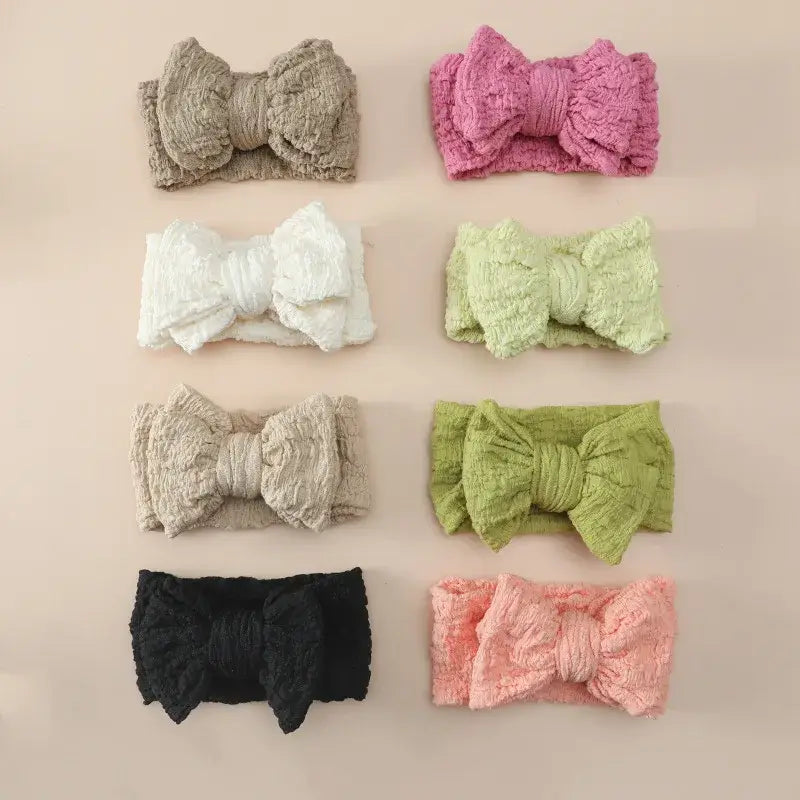 Fascetta per capelli "Baby Bow" - in cotone elastico per neonato da 0-6 mesi