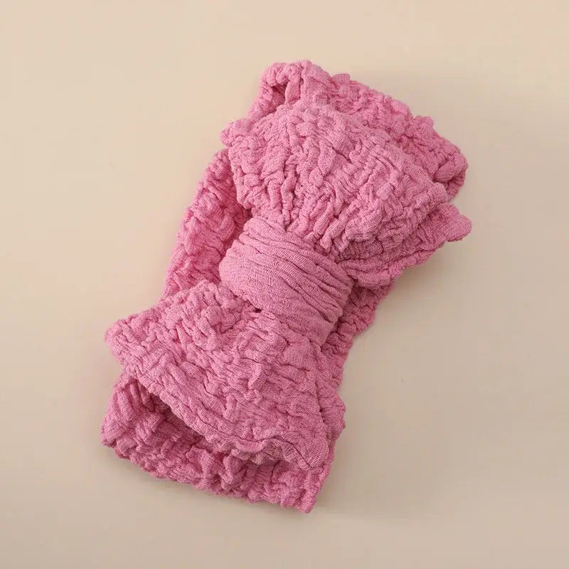 Fascetta per capelli "Baby Bow" - in cotone elastico per neonato da 0-6 mesi