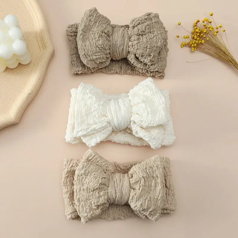 Fascetta per capelli "Baby Bow" - in cotone elastico per neonato da 0-6 mesi