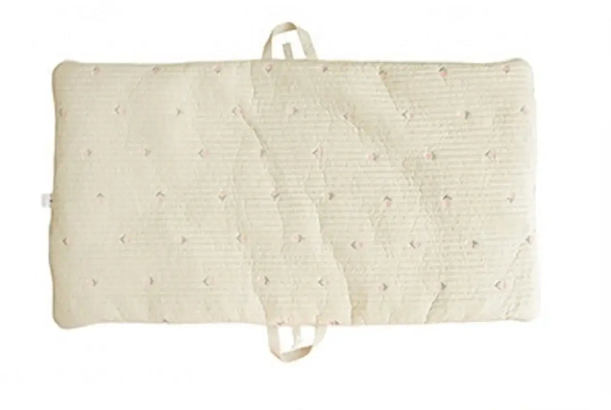 Materasso Portatile "Teddy Ricami" per culla - in cotone naturale 65x115 cm