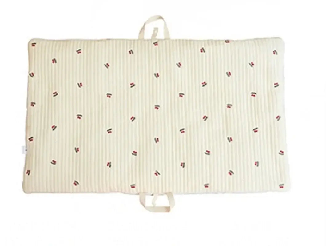 Materasso Portatile "Teddy Ricami" per culla - in cotone naturale 65x115 cm