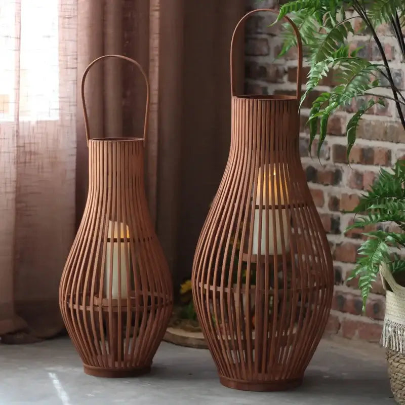 Porta Candele Oversize "Bambù Safari" - in legno di Bambù è design Nordico.