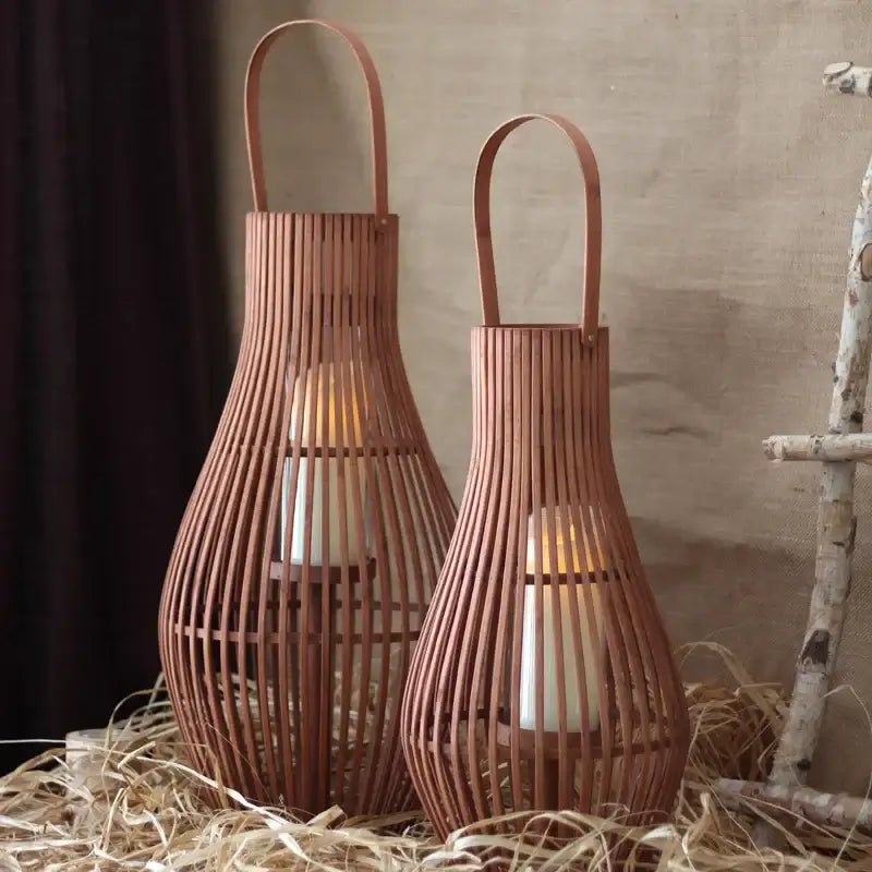 Porta Candele Oversize "Bambù Safari" - in legno di Bambù è design Nordico.