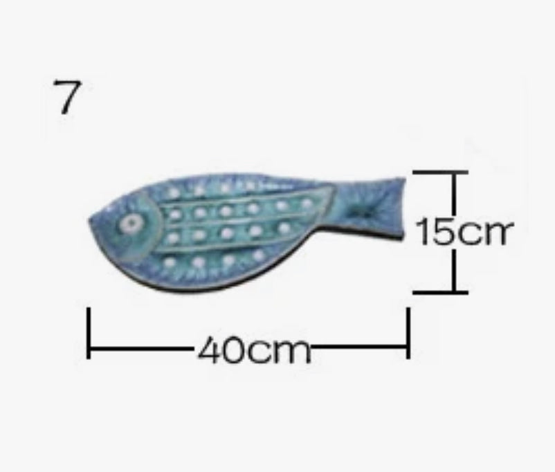 Decorazione da Parete "Pesci Bonifacio" - in Ceramica con rappresentazione astratta.